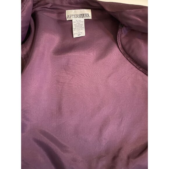 After Dark Maroon Cropped Bolero Jacket Sheer Sleeves Beaded Embroidery 10P - Picture 7 of 8